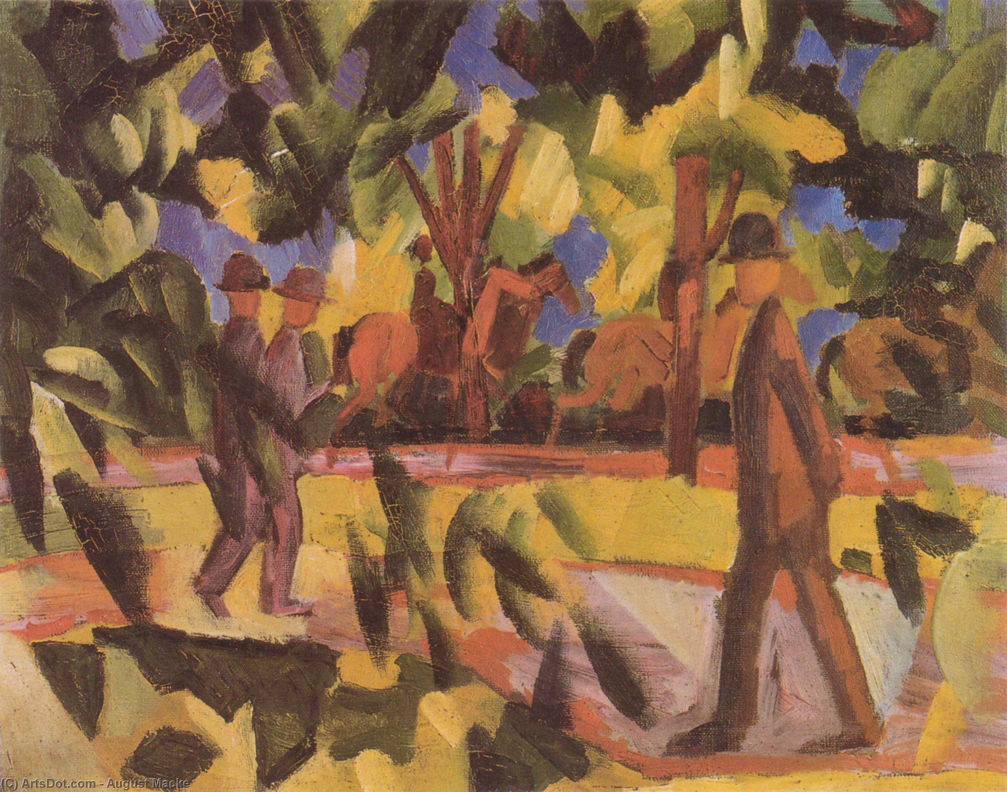Riders And Strollers In The Avenue — August Macke