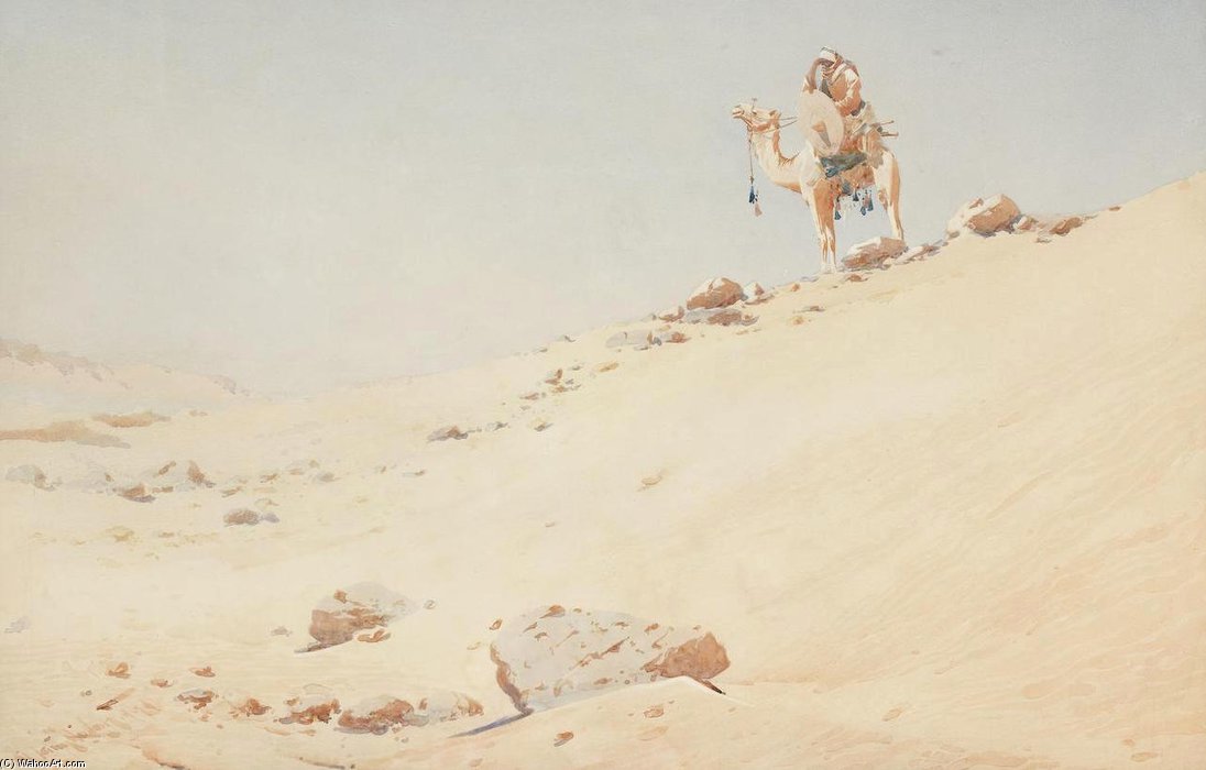 Arab Warrion On A Camel — Augustus Osborne Lamplough