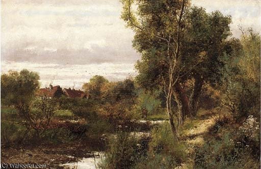 A Stream In A Wooded Landscape — Abraham Hulk Senior