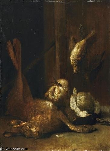 Jagdstillleben Mit Hase Und Vögeln — Cornelis Van Lelienbergh