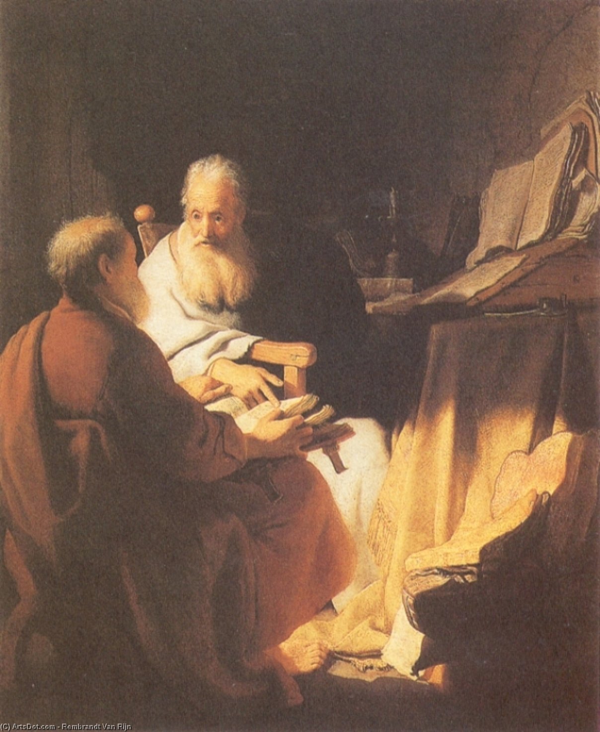 Two Old Men Disputing (st Peter And St Paul) — Rembrandt Van Rijn