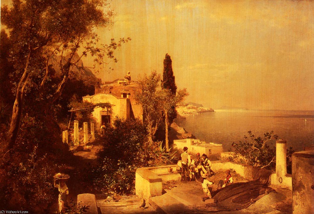 Les Pecheurs Sur La Terrasse — Franz Richard Unterberger