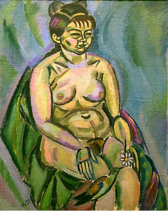 Desnudo Con Pájaro Y Flor — Joan Miró