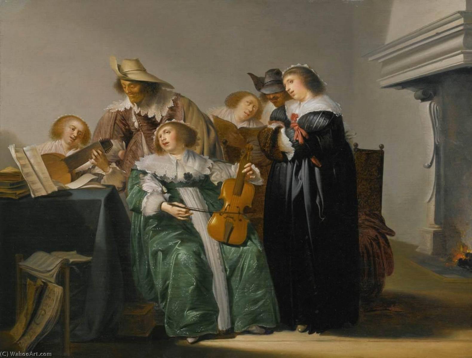 Elegant Company Making Music — Pieter Jacobsz Codde