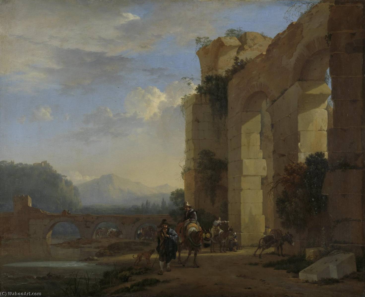 Muleteers Beside An Italian Ruin — Jan Asselijn