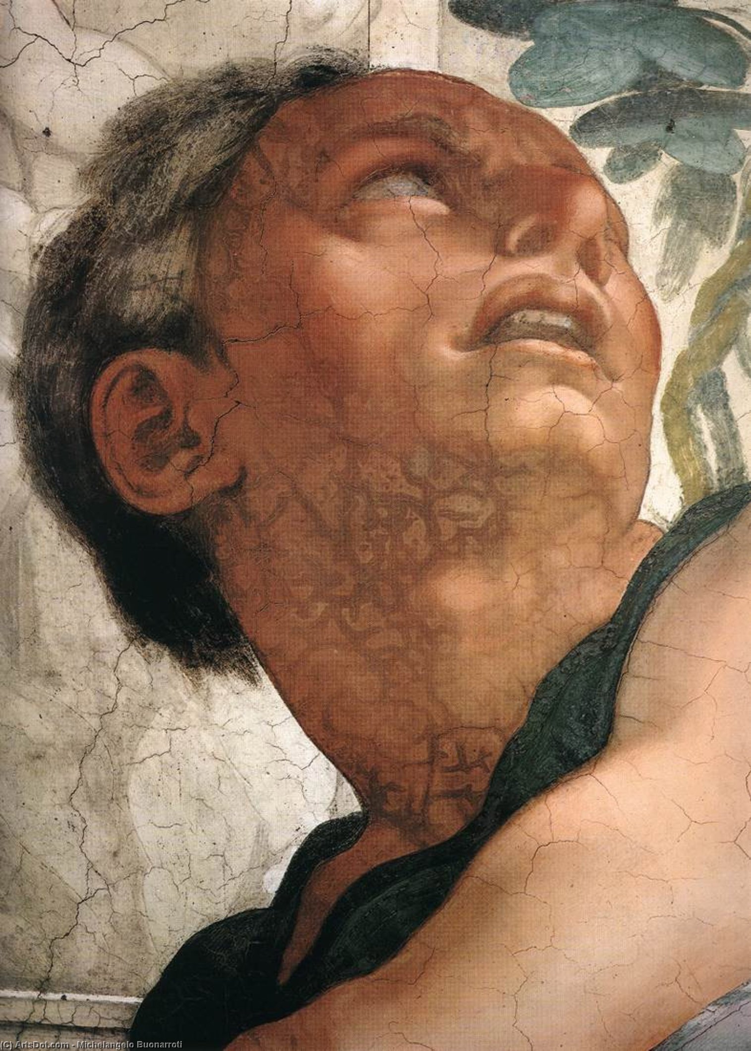 Jonah (detail) — Michelangelo Buonarroti