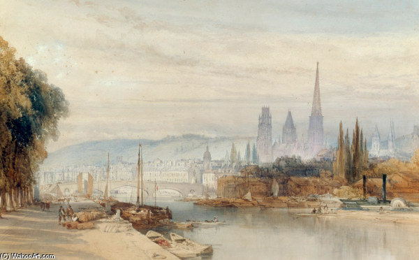 View Of Rouen On The Seine — William Callow