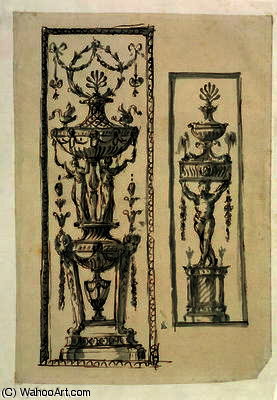 Sketched Designs For Ornate Panels — Robert Adam