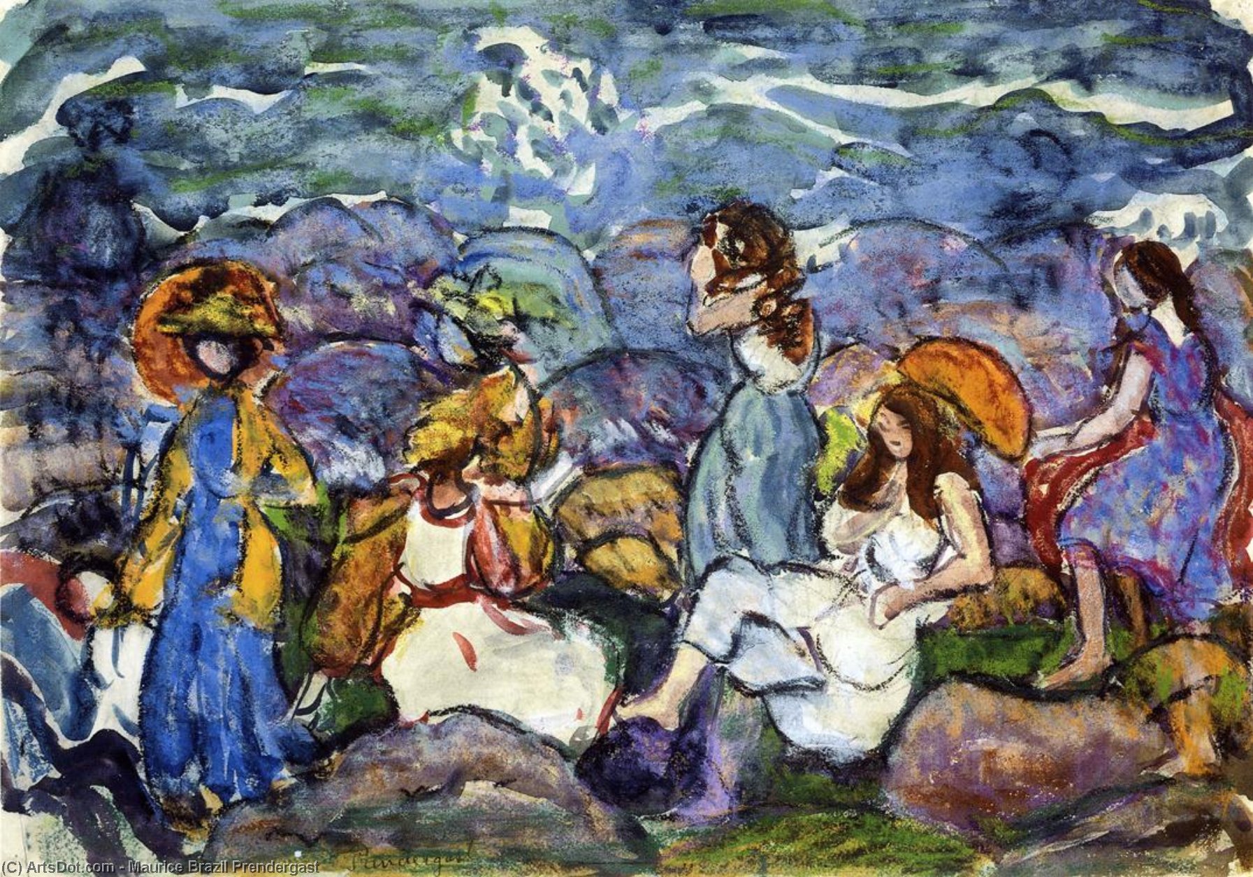 On The Rocks, North Shore — Maurice Brazil Prendergast