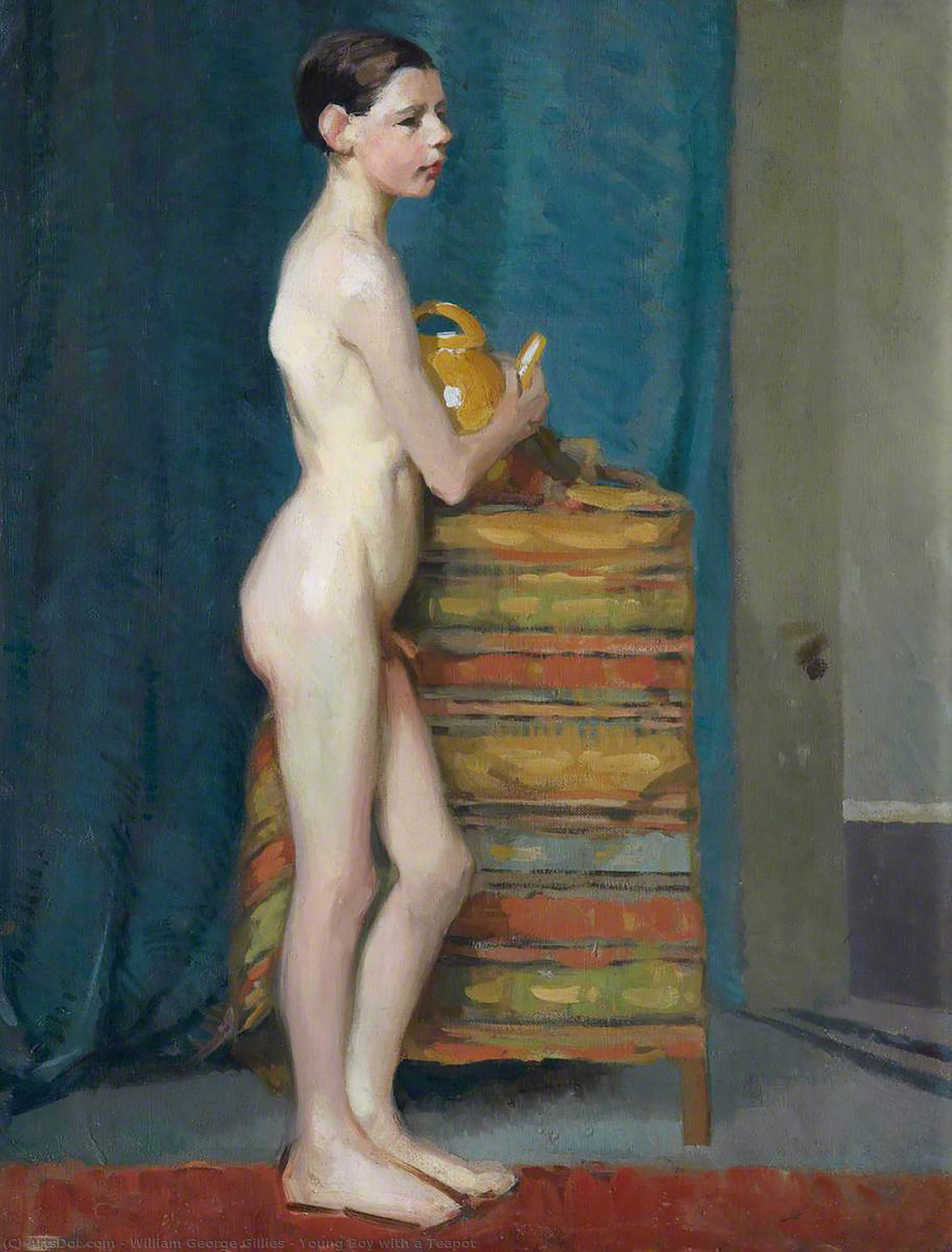 Young Boy With A Teapot — Sir William George Gillies