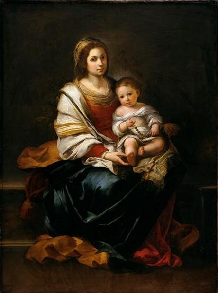 La Vierge Au Chapelet Vierge À L'enfant (autre Titre) Virgen Del Rosario — Bartolomé Esteban Murillo