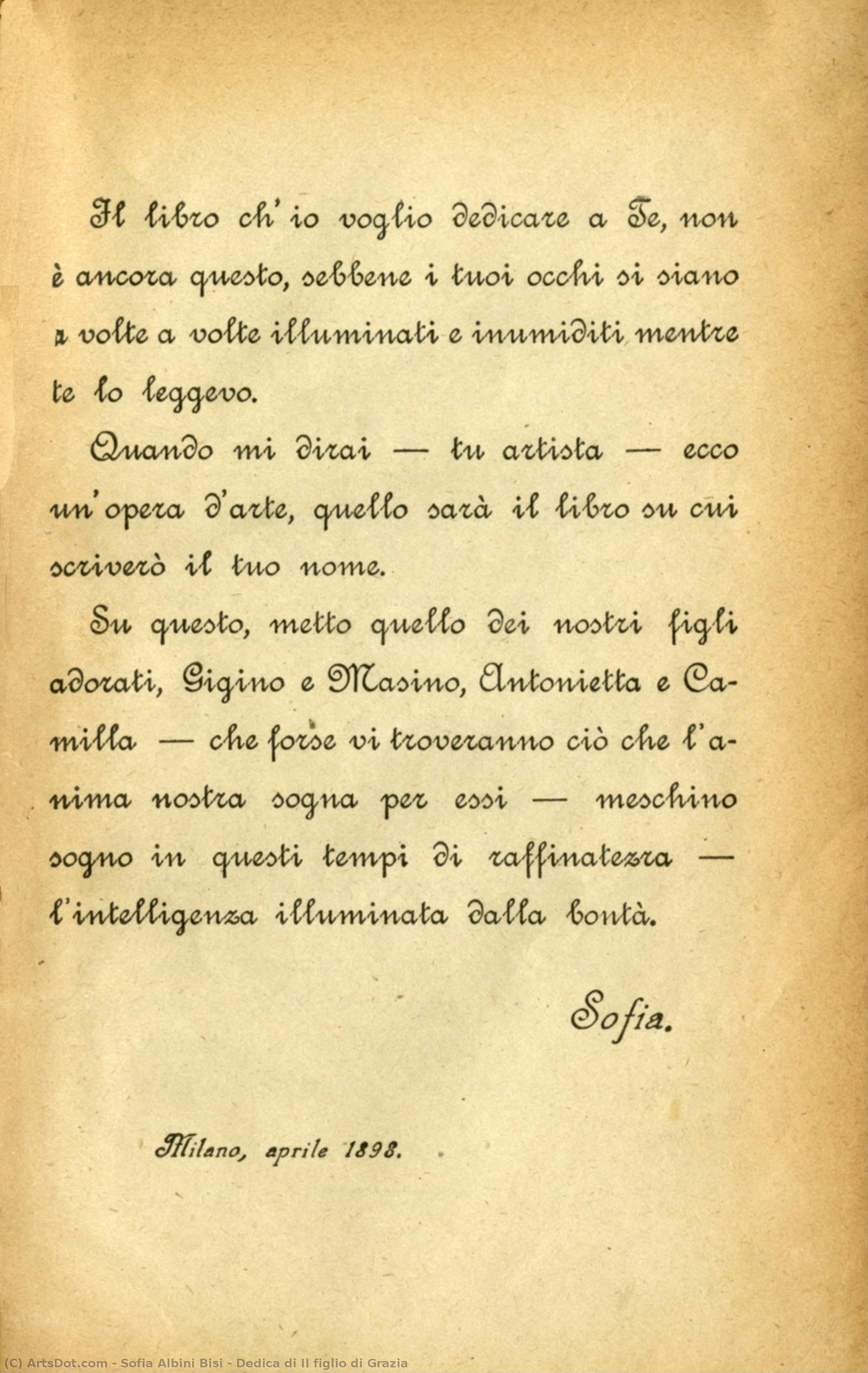 Dedica Di Il Figlio Di Grazia — Sofia Albini Bisi