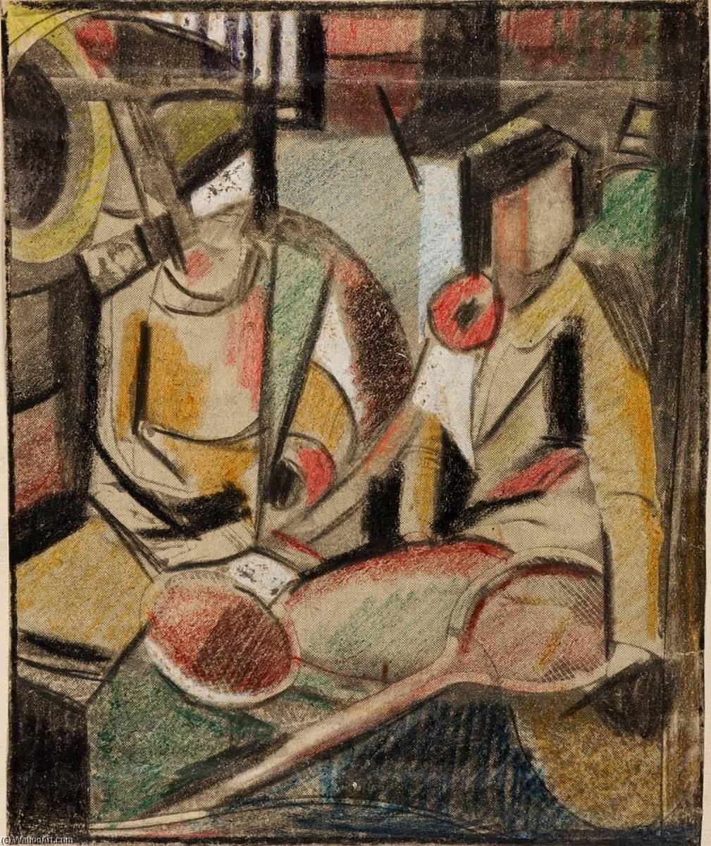 Abstract Two Women With Tennis Racquets — Carl Newman