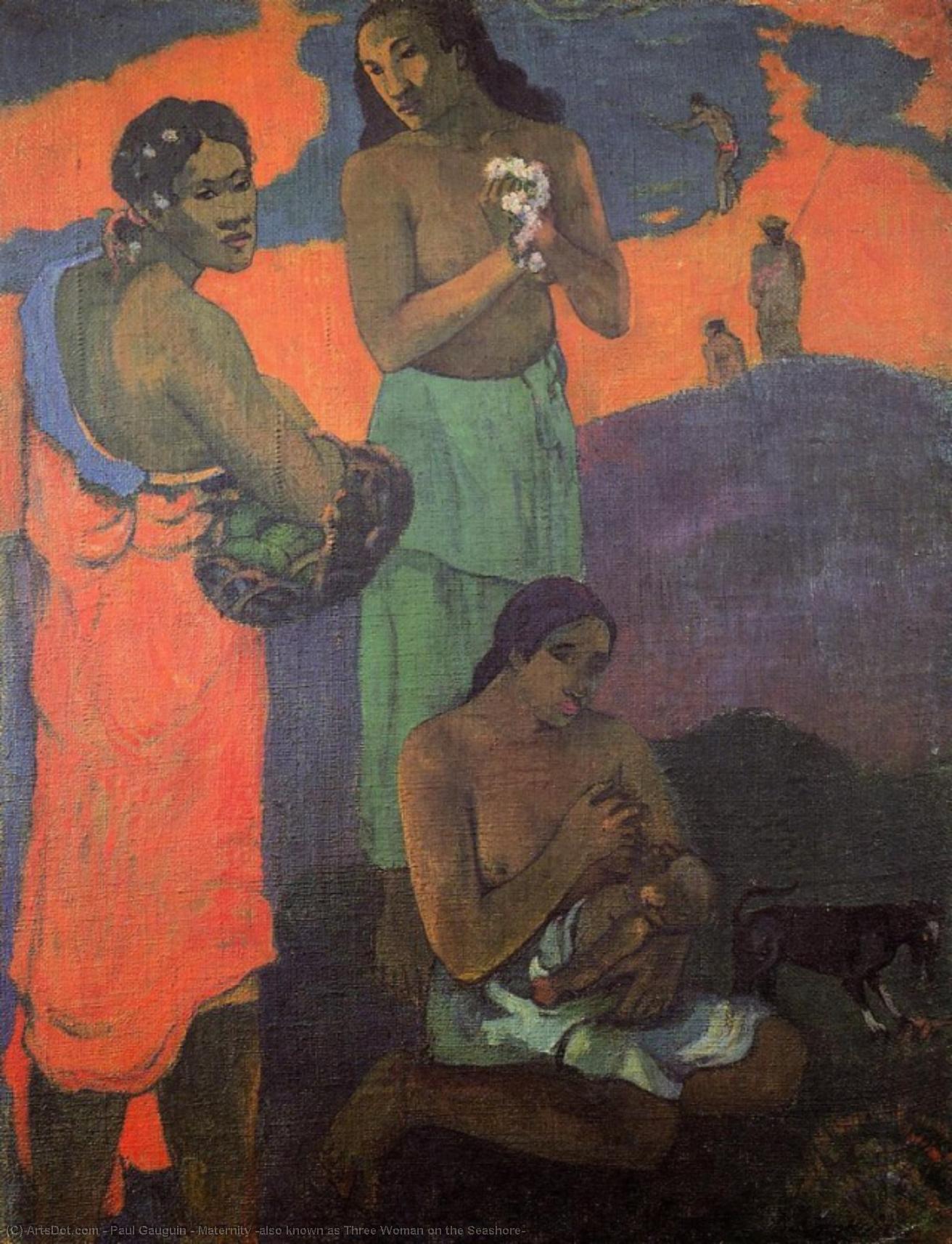 Maternity (also Known As Three Woman On The Seashore) — Eugène Henri Paul Gauguin