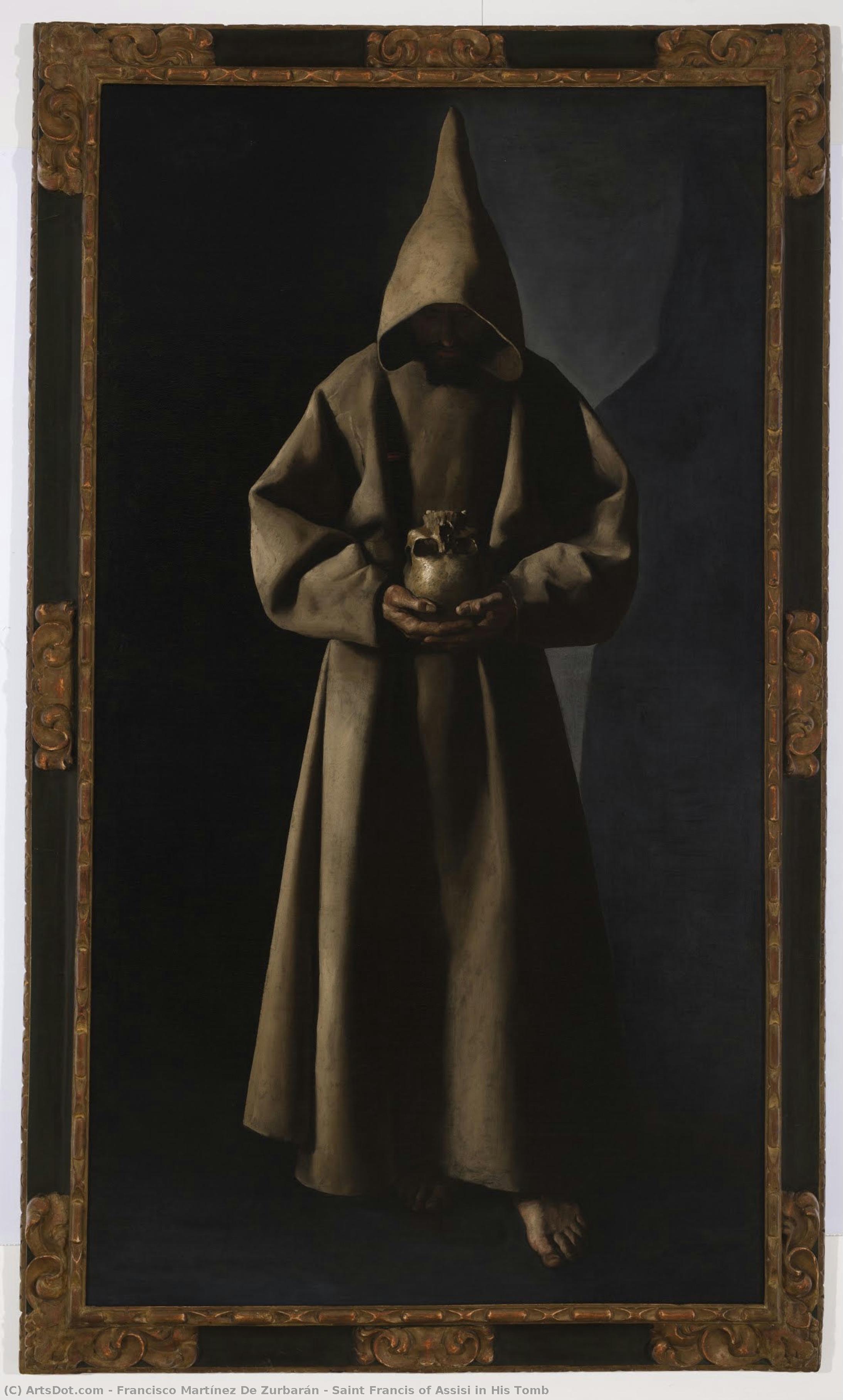 Saint Francis Of Assisi In His Tomb — Francisco De Zurbarán