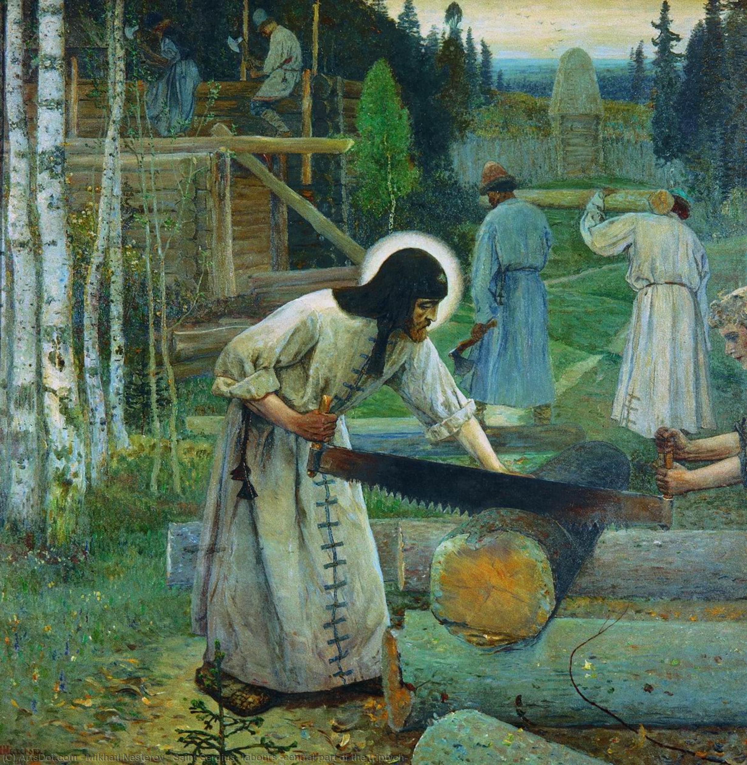 Saint Sergius' Labours (central Part Of The Triptych) — Mikhail Nesterov