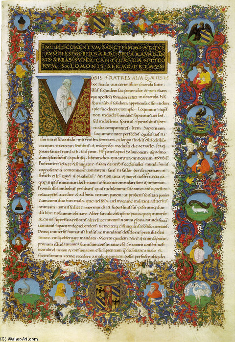 E Maestro Dell'iliade Medicea, San Bernardo E Gilberto Di Hoyland, Sermones In Canticorum Ms — Francesco Rosselli