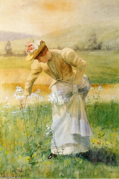 Woman Picking Flowers — De Scott Evans