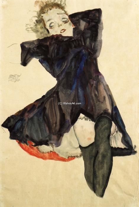 Girl In Blue Dress — Egon Schiele