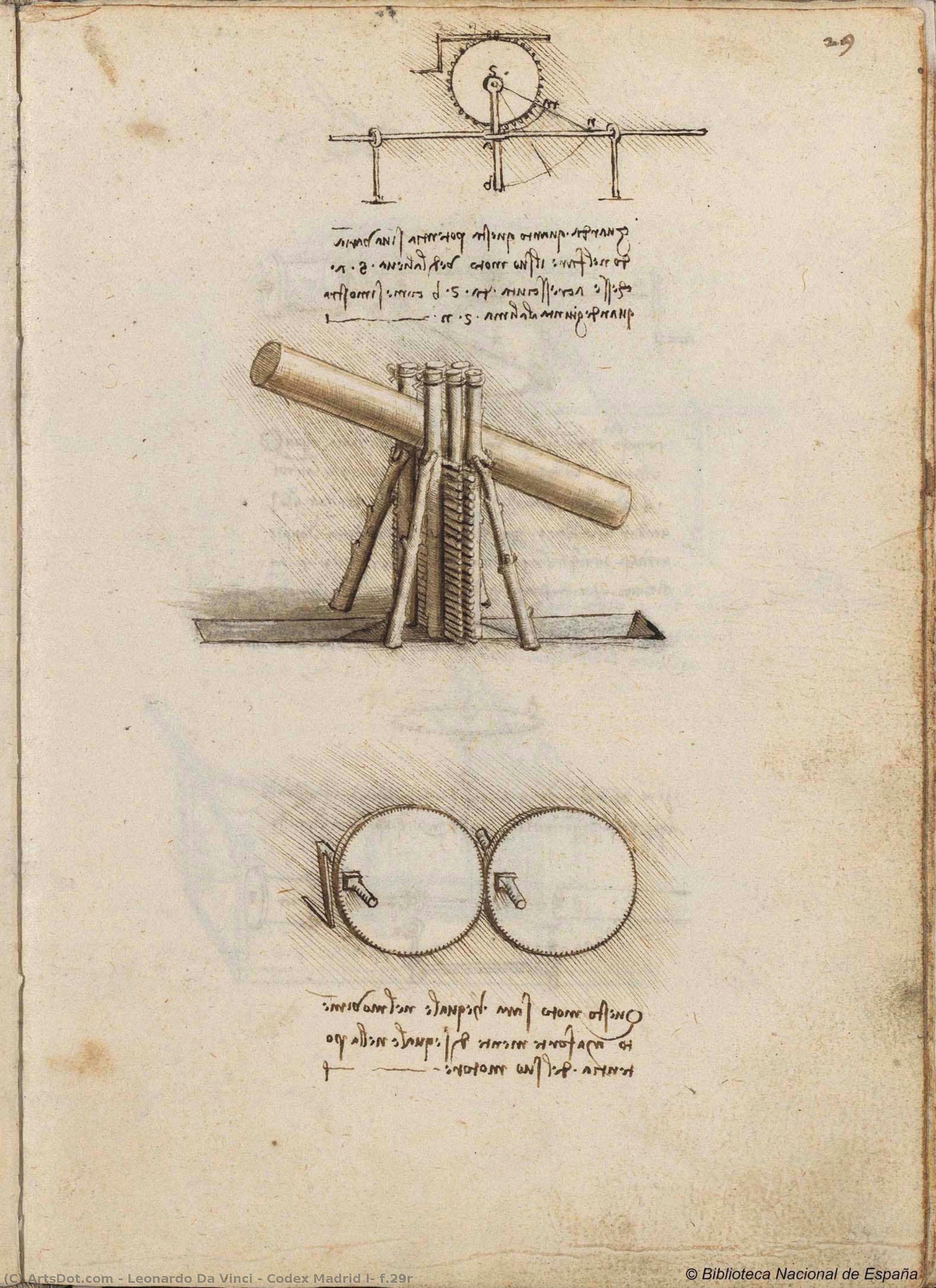 Codex Madrid I, F.29r — Leonardo Da Vinci