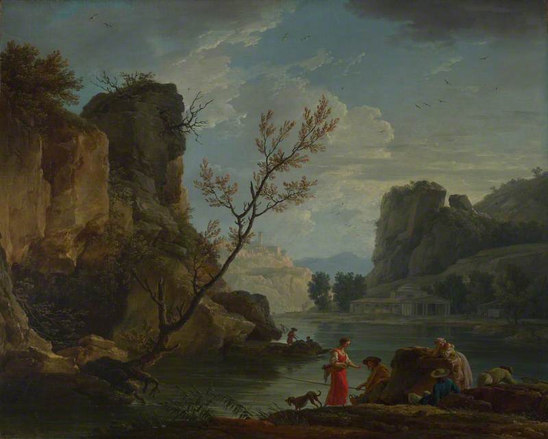 A River With Fishermen — Claude-joseph Vernet