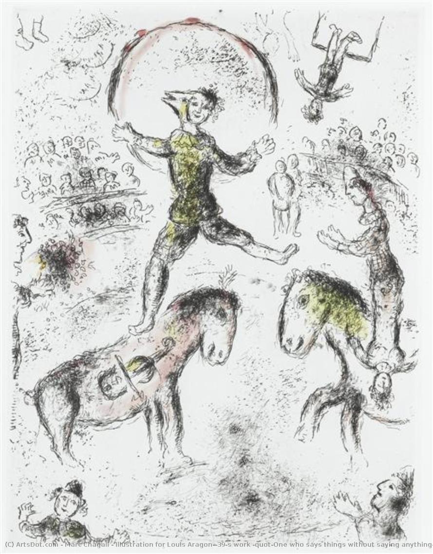 Illustration For Louis Aragon's Work "one Who Says Things Without Saying Anything" — Marc Chagall