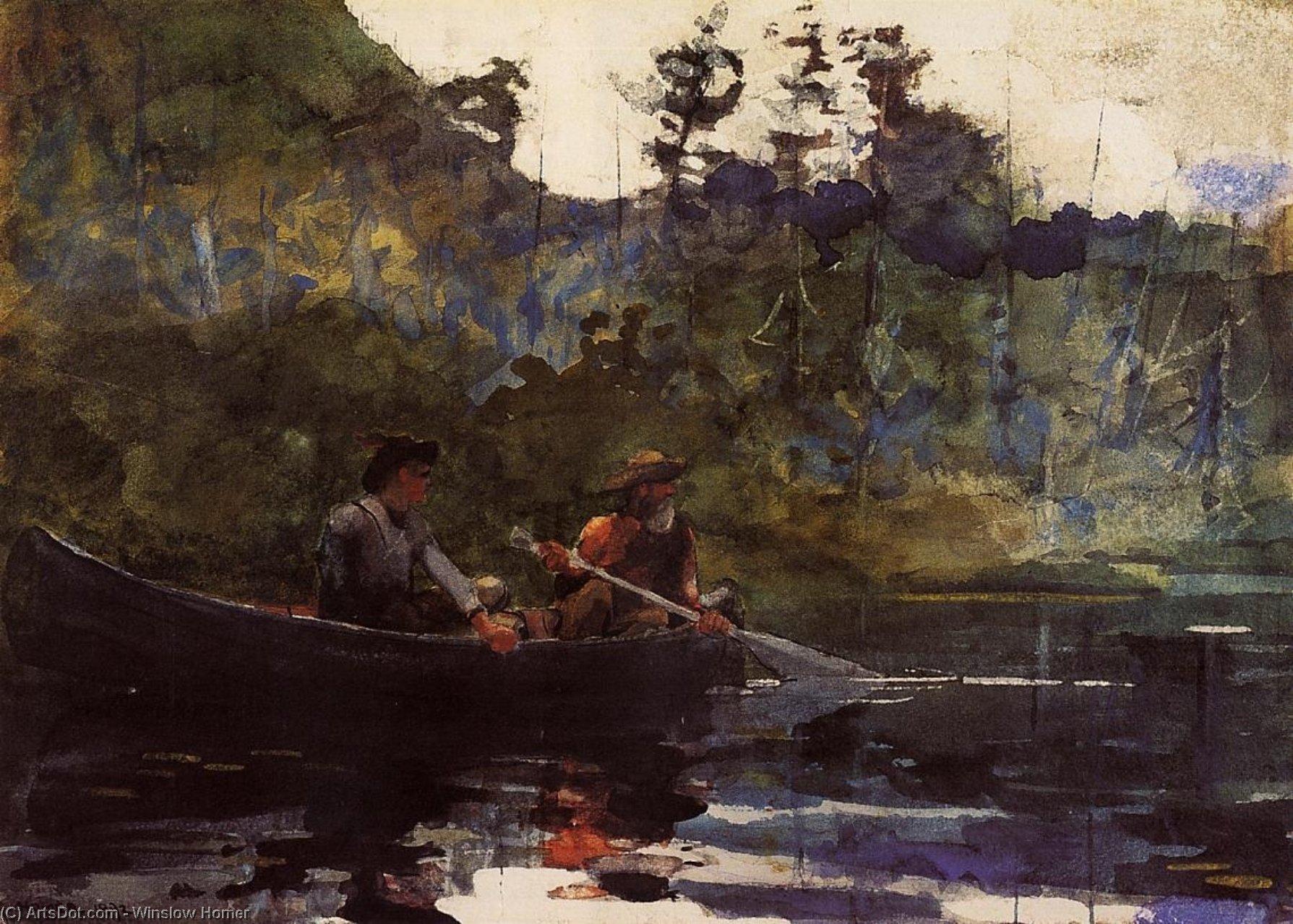 Canoeing In The Adirondacks — Winslow Homer