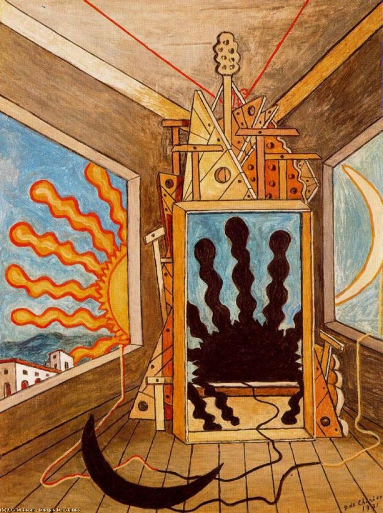 Metaphysical Interior With Sun Which Dies — Giorgio De Chirico