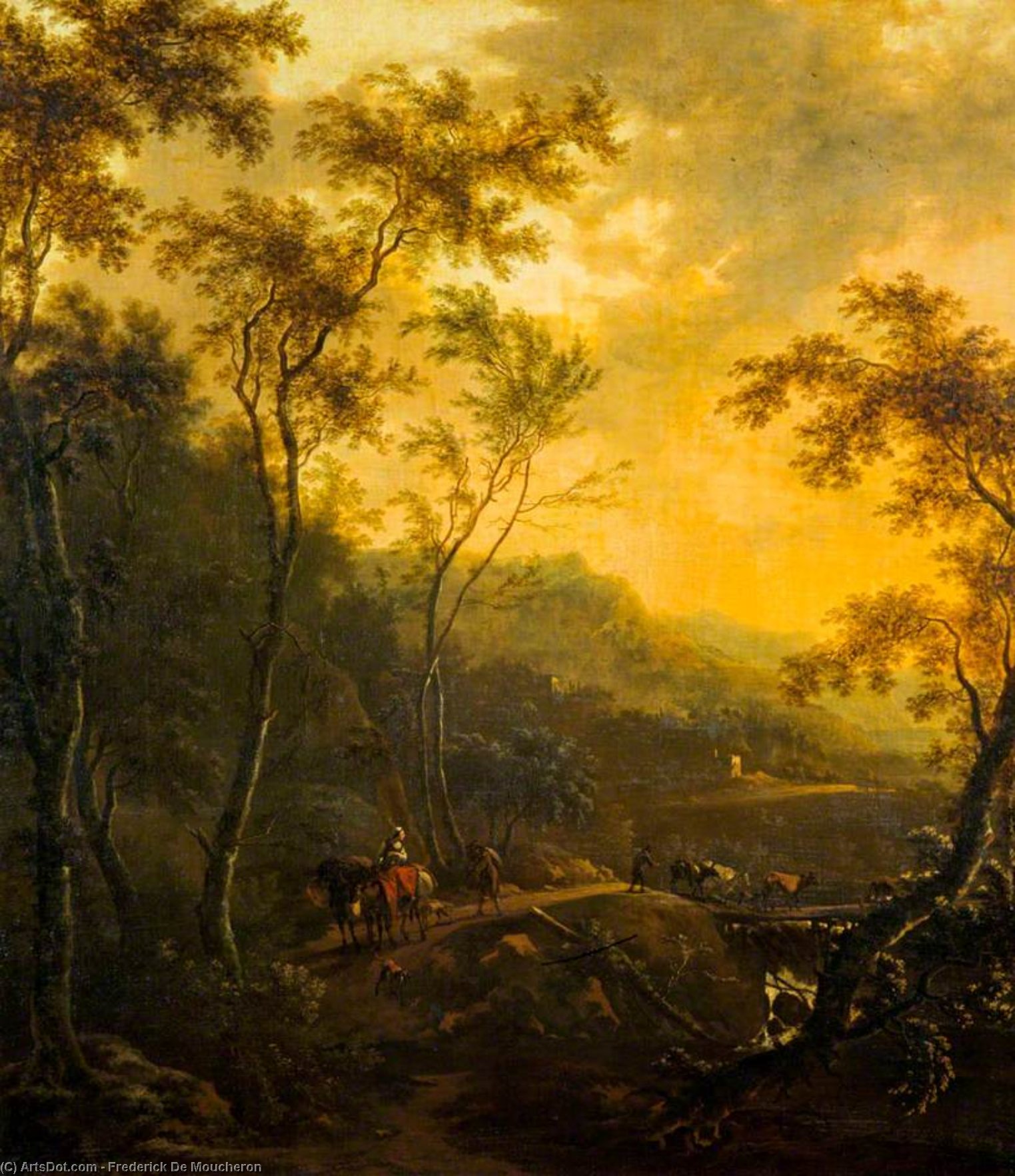 Landscape With Travellers And A Herdsman — Frederick De Moucheron