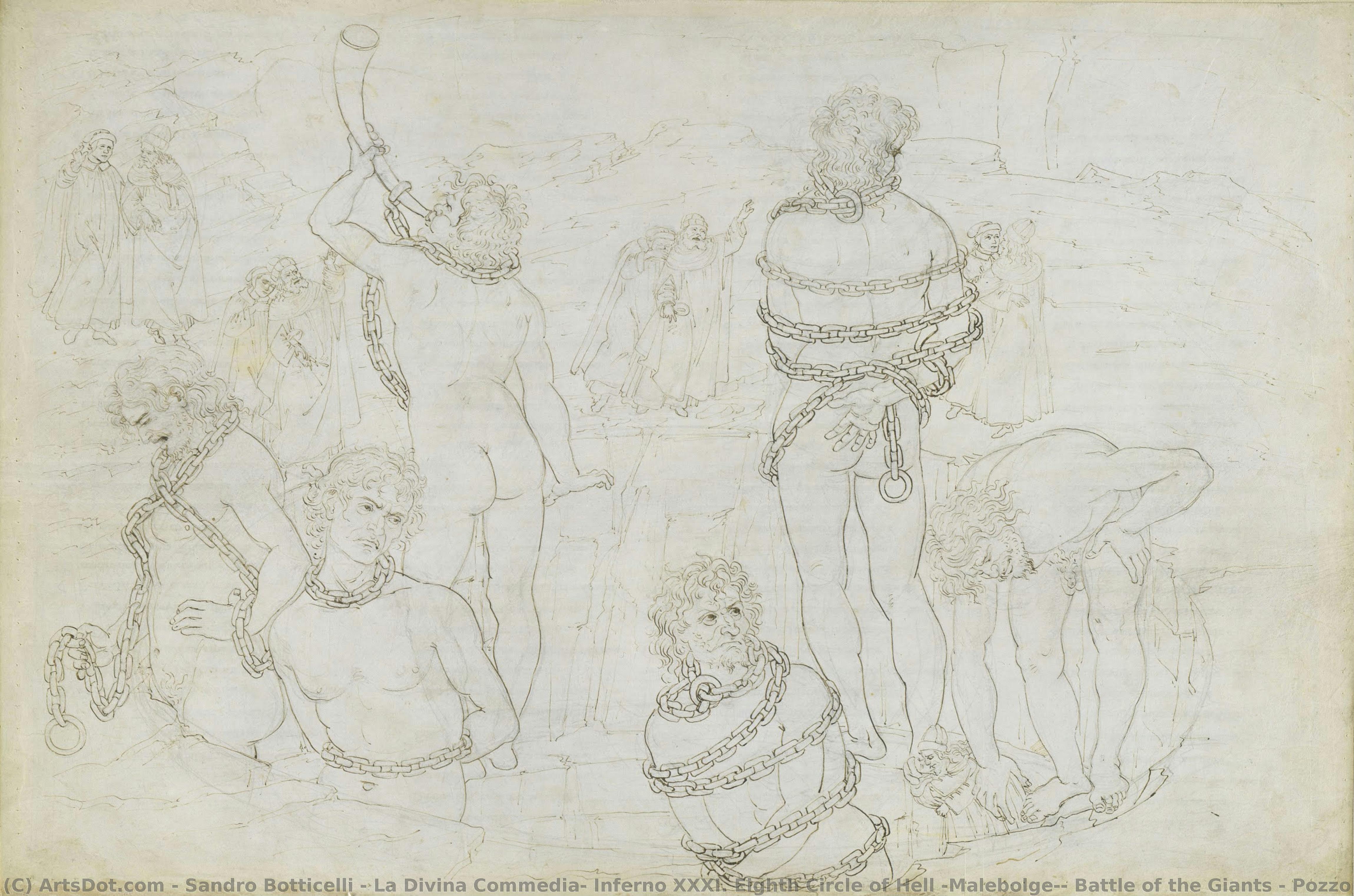 La Divina Commedia, Inferno Xxxi. Eighth Circle Of Hell (malebolge): Battle Of The Giants - Pozzo Dei Giganti — Sandro Botticelli