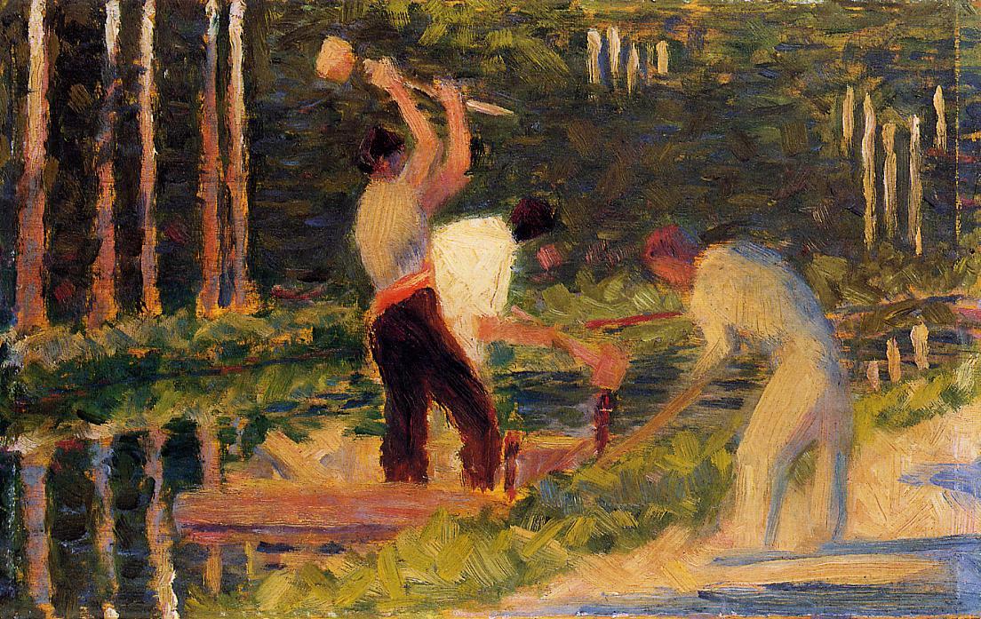 Men Laying Stakes — Georges Seurat