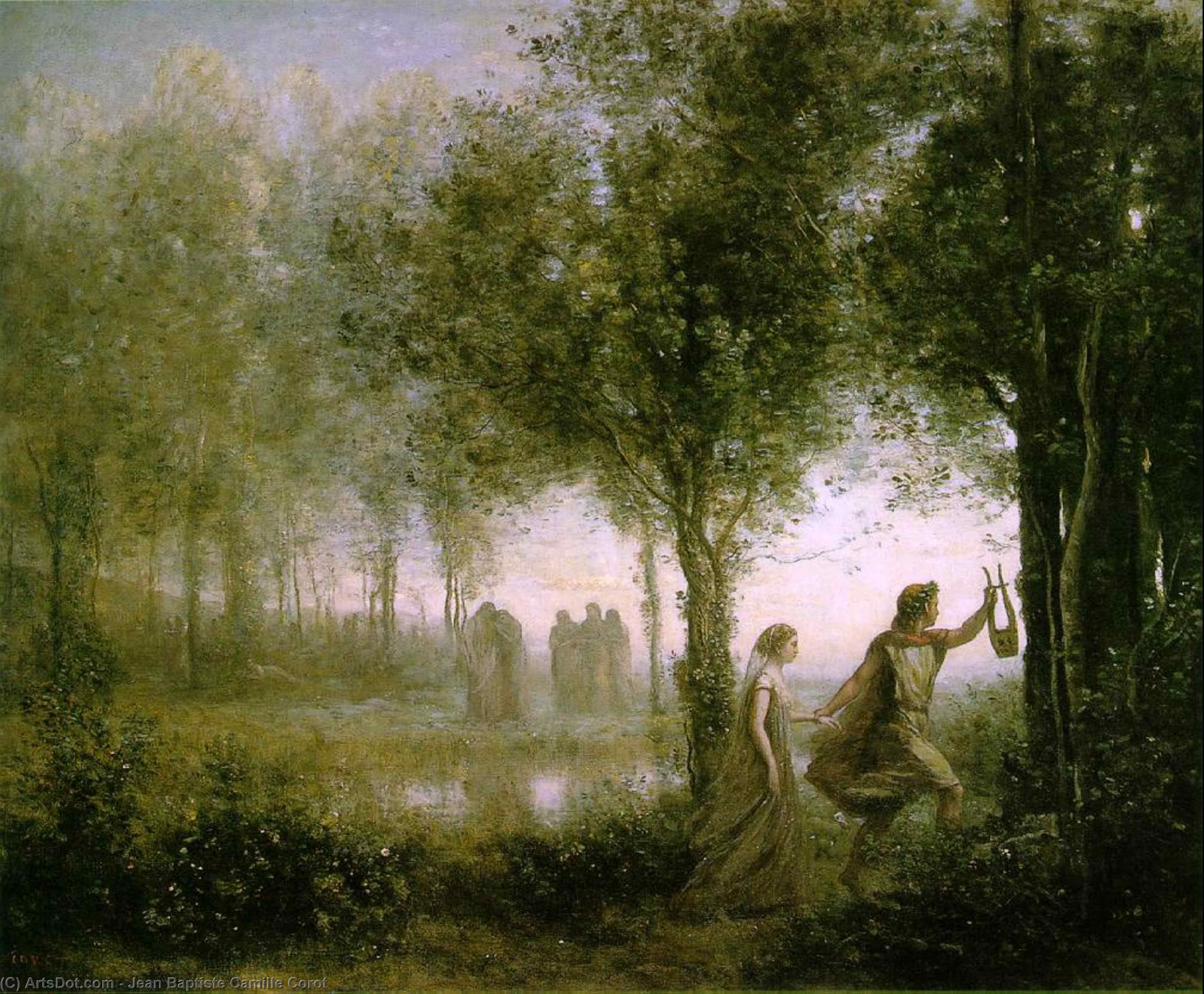 Orpheus Leading Eurydice From Da Underworld — Jean-baptiste-camille Corot