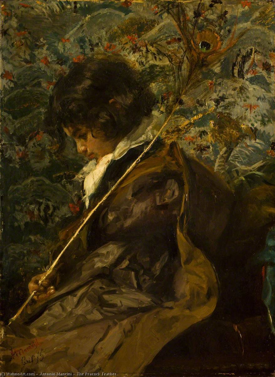 The Peacock Feather — Antonio Mancini