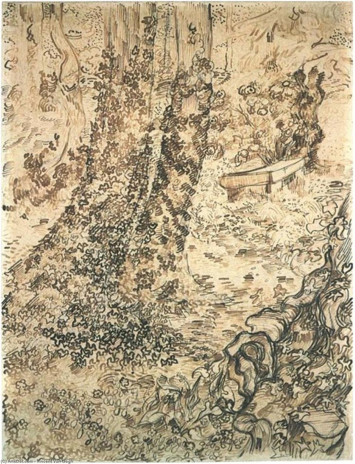 Trees With Ivy — Vincent Willem Van Gogh