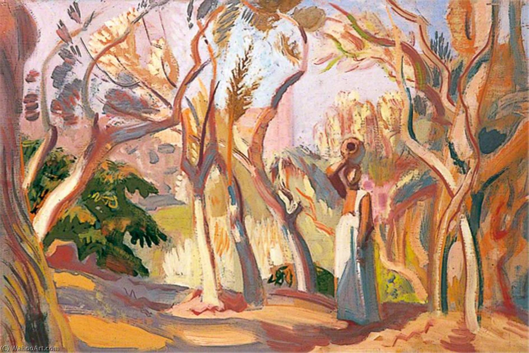 Landscape With A Woman In An Olive Grove — Hans Feibusch