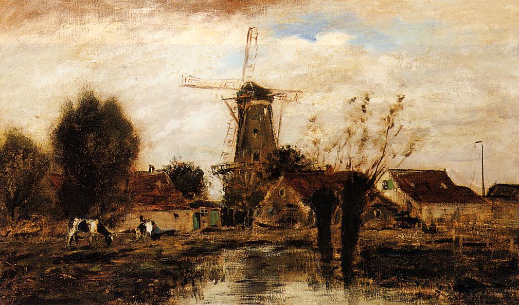 Landscape With Windmill — Johan Barthold Jongkind