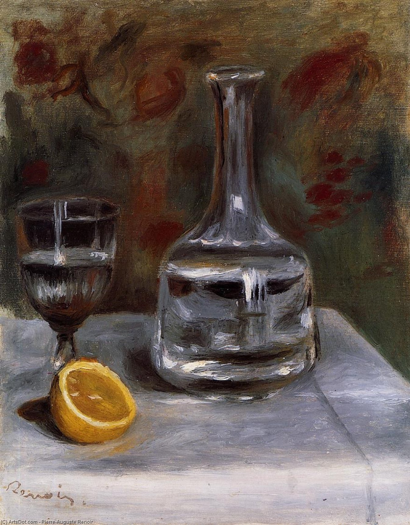 Still Life With Carafe — Pierre-auguste Renoir