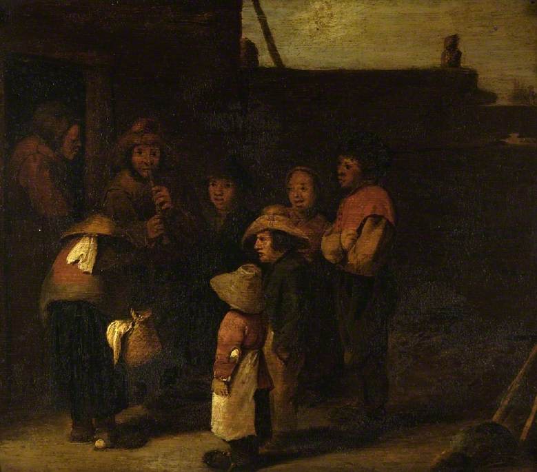 Village Scene With Figures — Pieter De Bloot