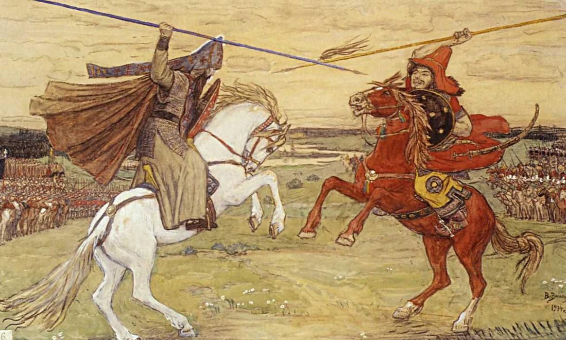 Duel Peresvet With Chelubey — Victor Vasnetsov