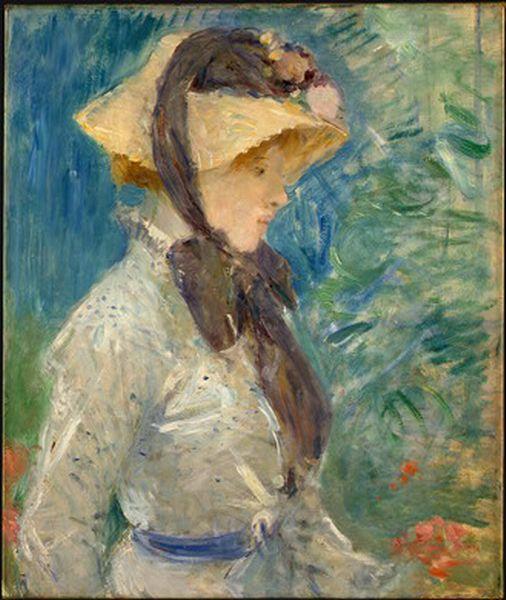 Young Woman With A Straw Hat — Berthe Morisot
