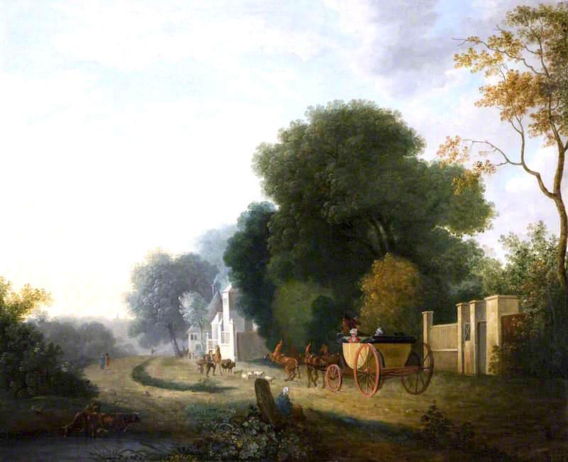 Landscape With Carriage And Horses — William Ashford