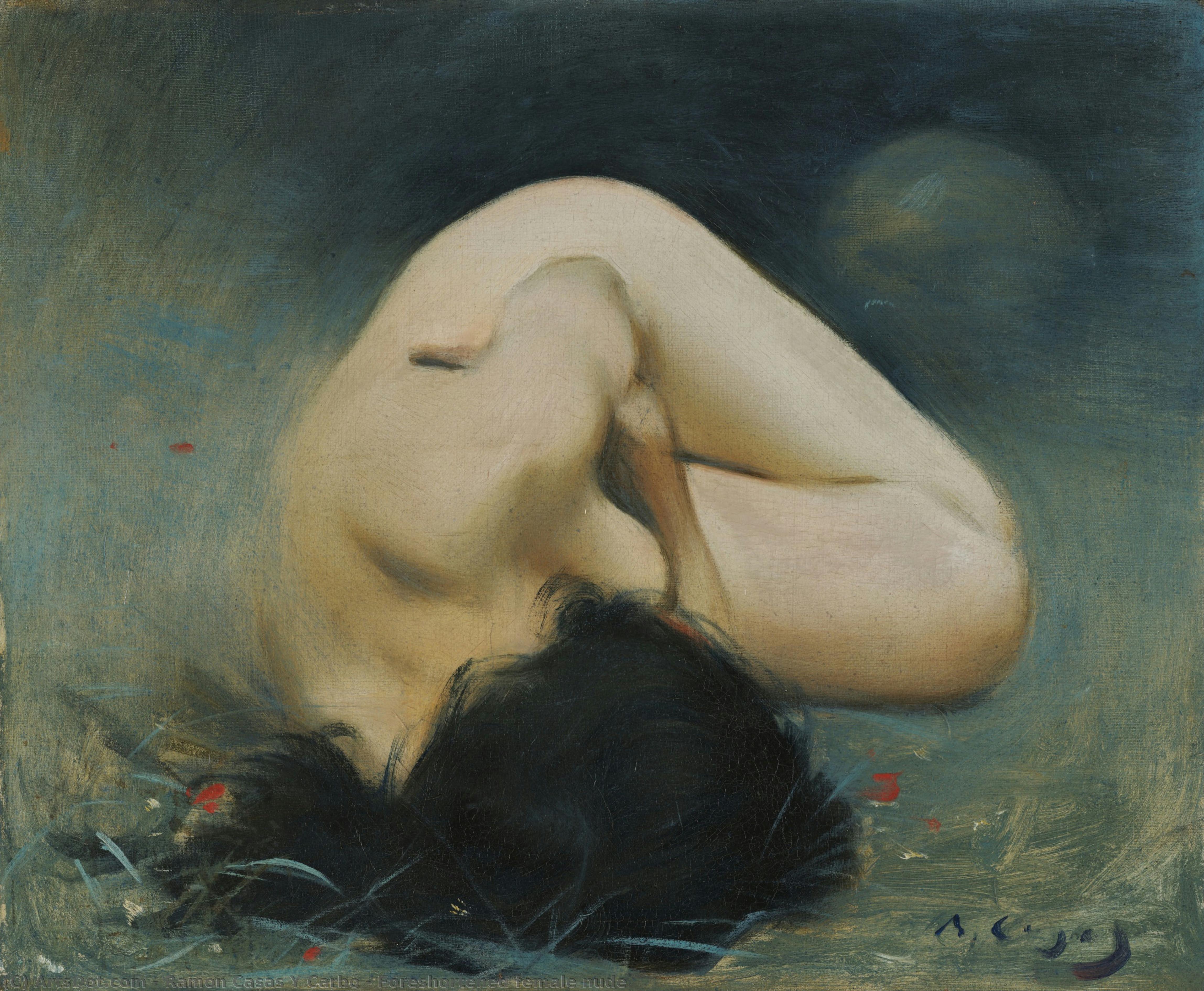 Foreshortened Female Nude — Ramon Casas I Carbó