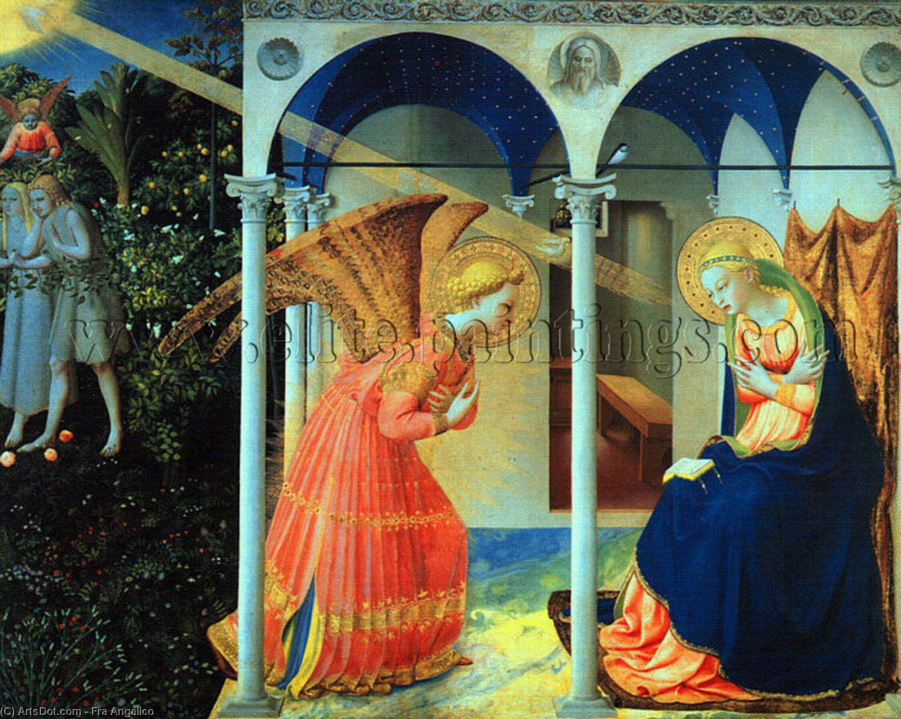 The Annunciation, Detail, Tempera On W — Fra Angelico