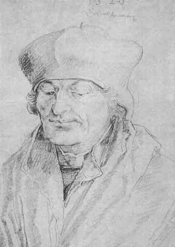 Pencil Sketch Portrait Of Erasmus — Albrecht Dürer