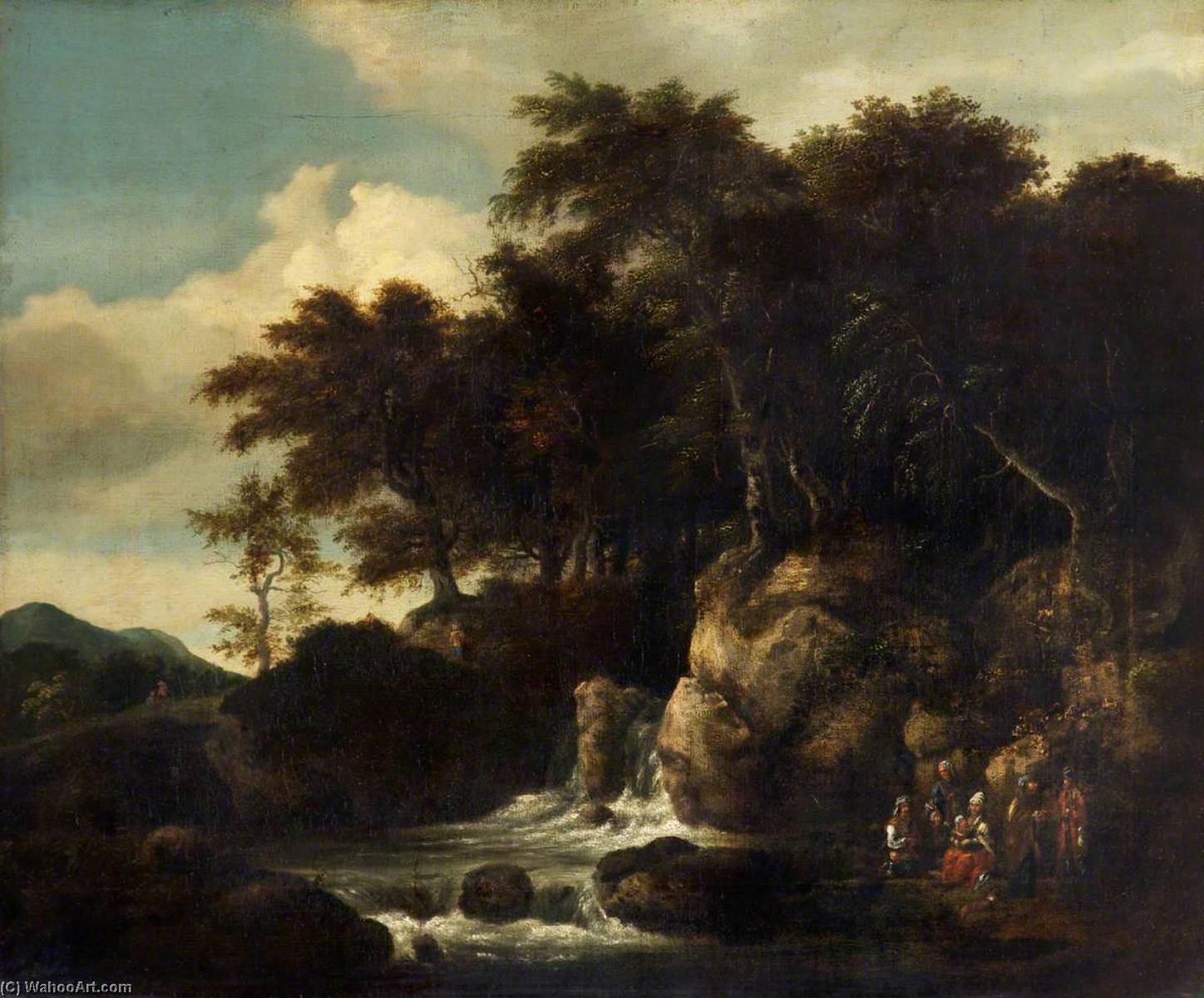 A Landscape With A Waterfall (copy After Jacob Van Ruisdael) — Thomas Robson
