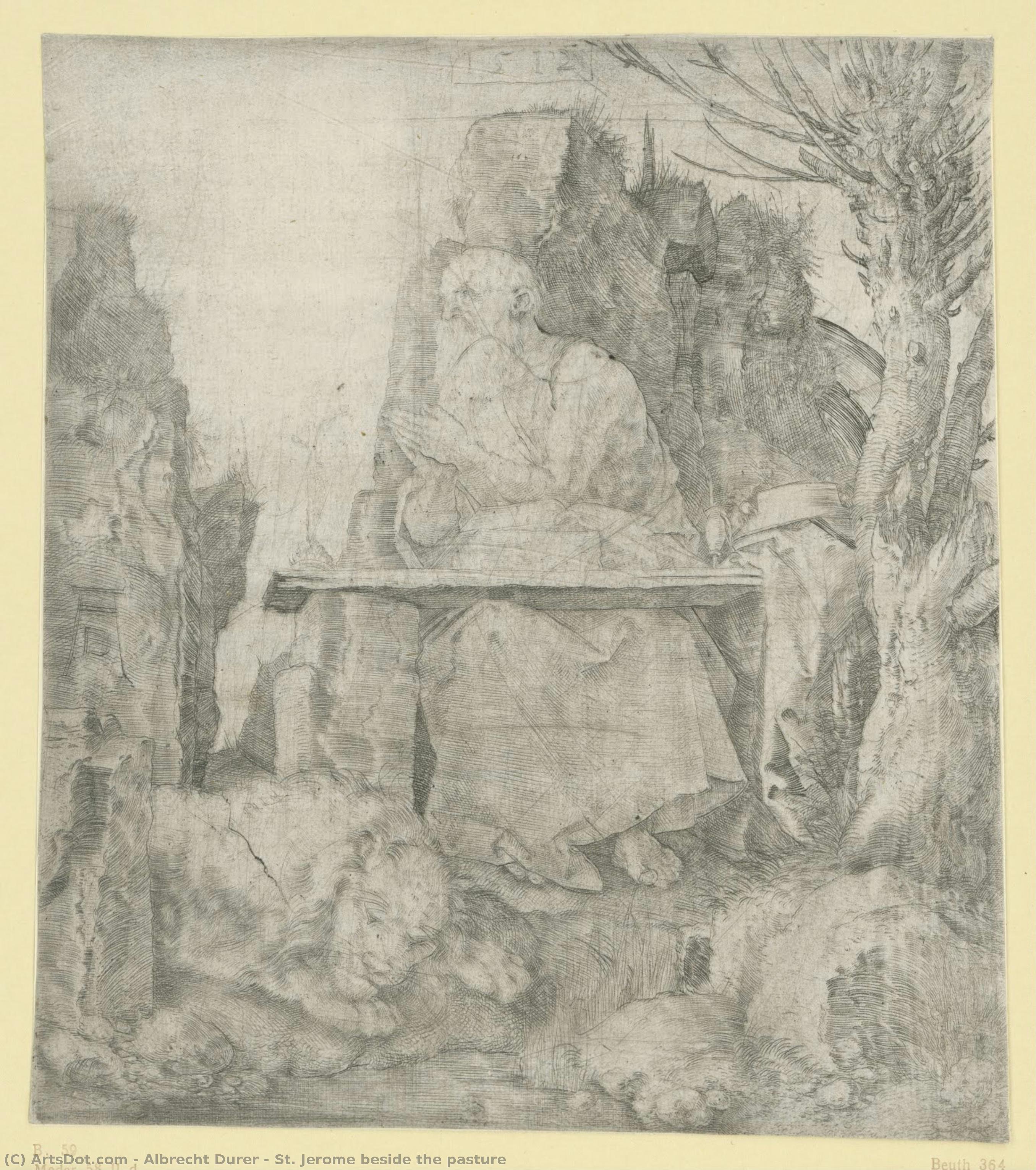 St. Jerome Beside The Pasture — Albrecht Dürer
