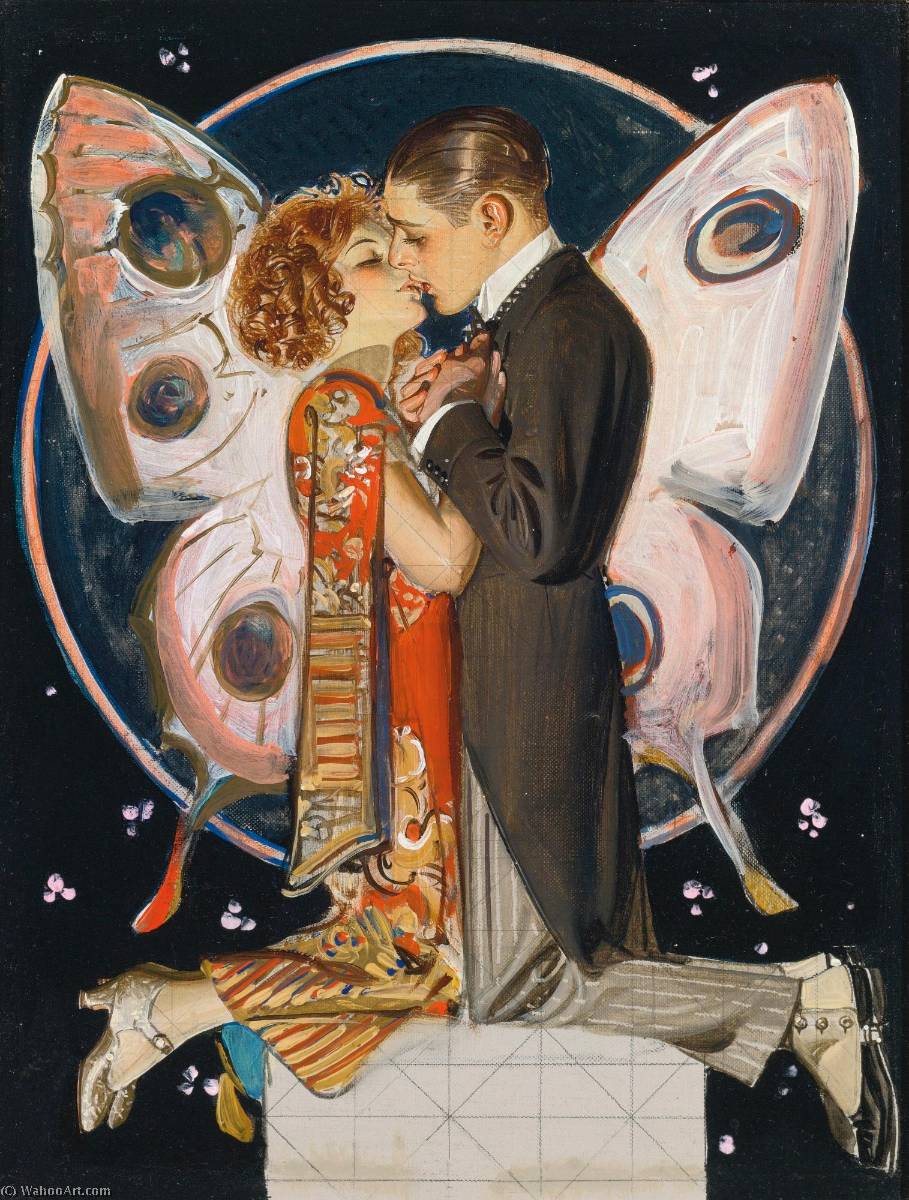 Study For Butterfly Couple — Joseph Christian Leyendecker
