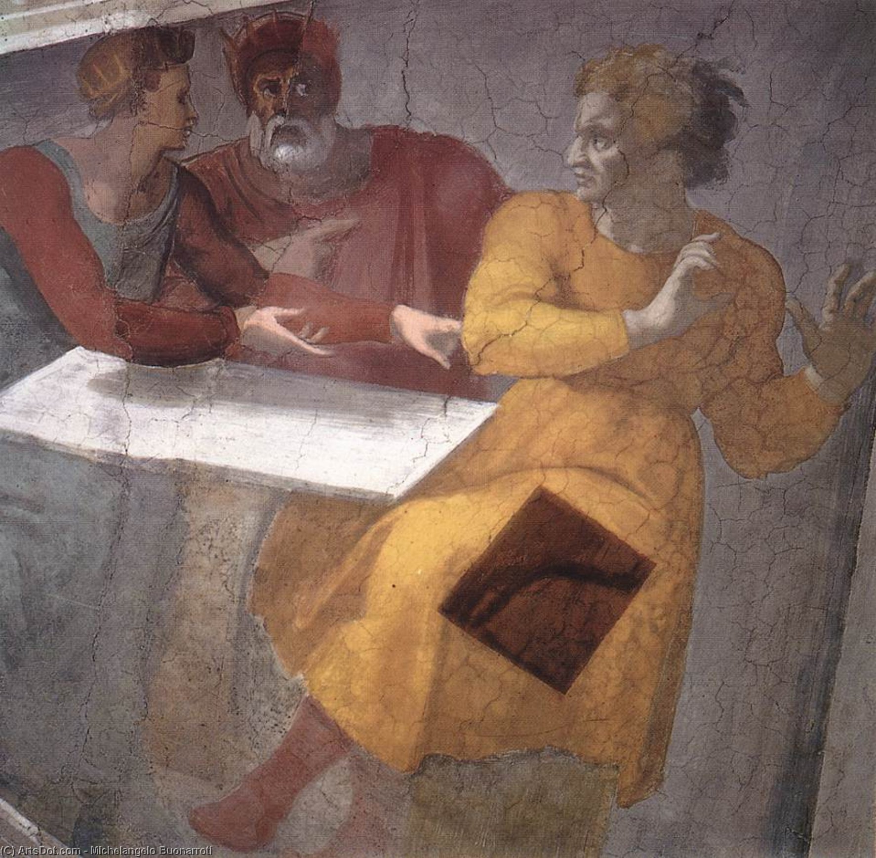 Punishment Of Haman (detail) — Michelangelo Buonarroti