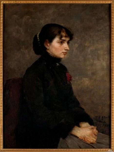 Girl With Red Rose — Theodore Clement Steele