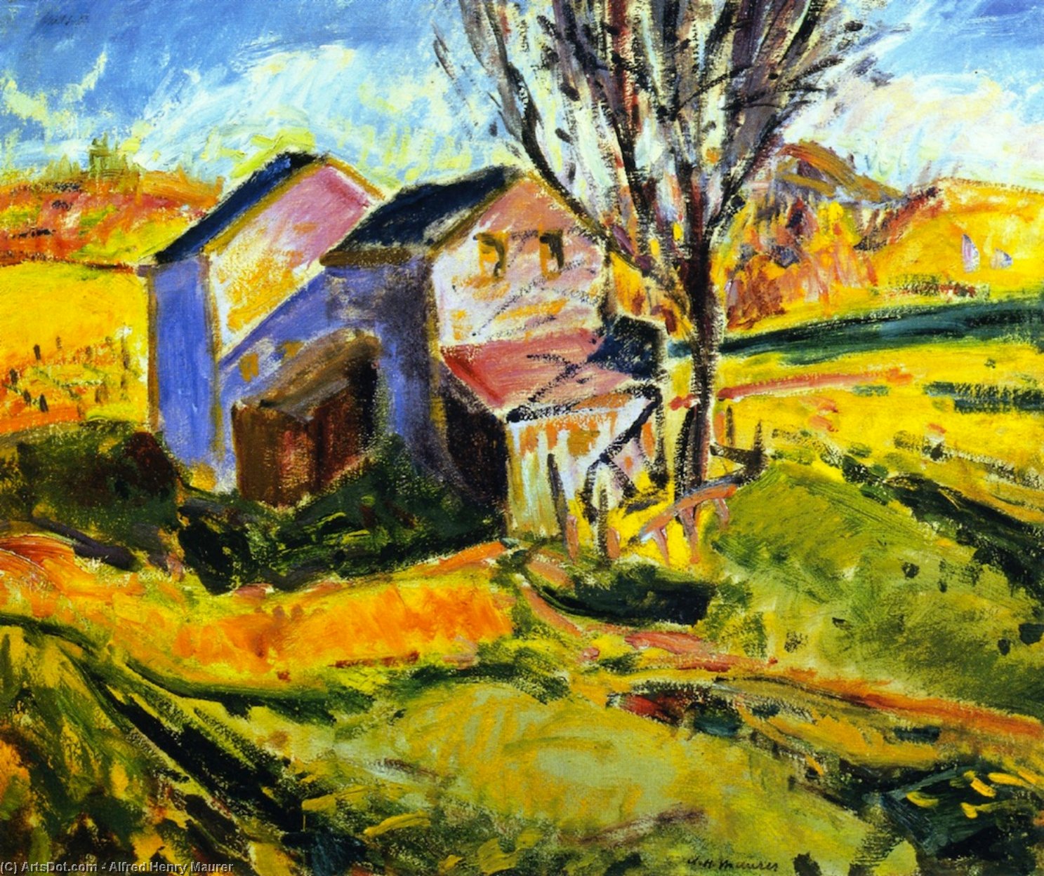 House In A Landscape — Alfred Henry Maurer